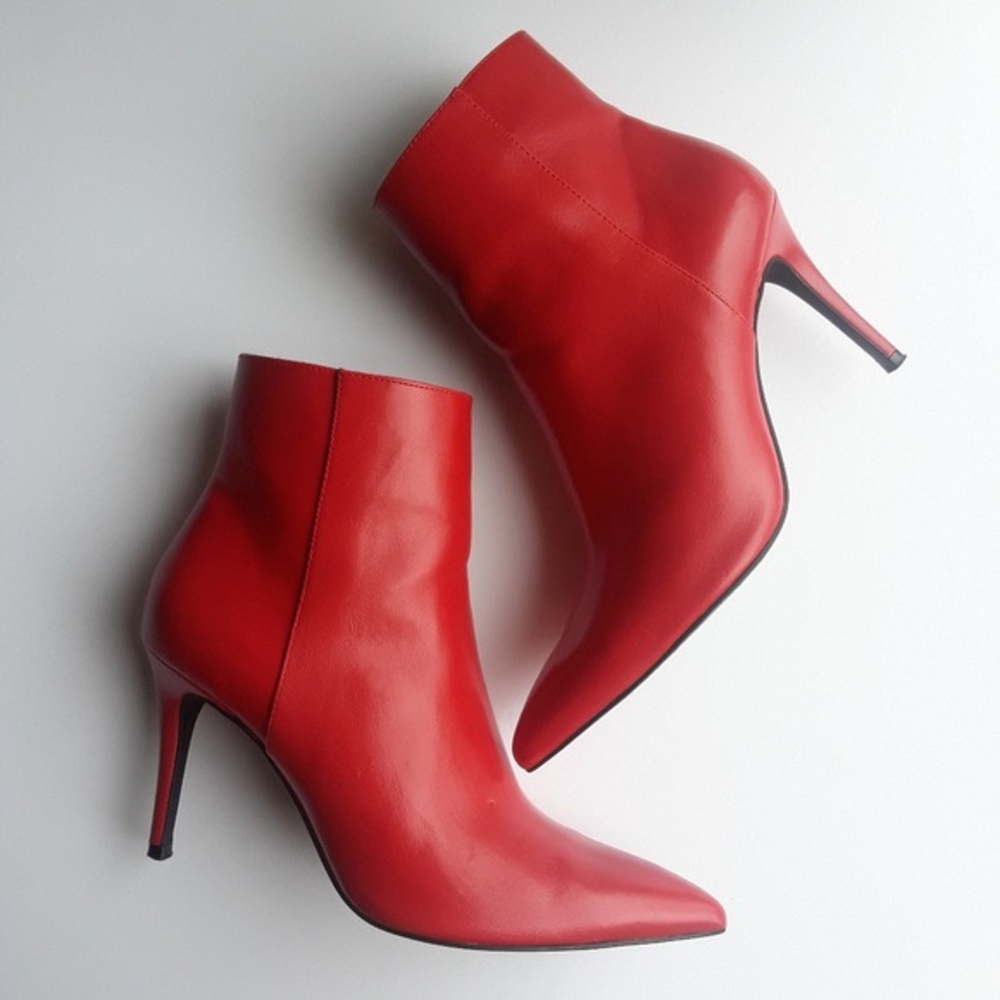 Red Leather Booties